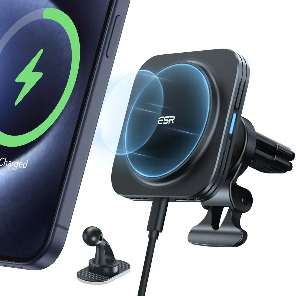 HaloLock magnetic wireless car charger