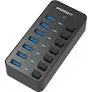 sabrent usb 3.0 7-port hub with power switches hb-bup7